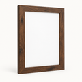 Rustic walnut 16 by 20 wall picture frame on a light background
